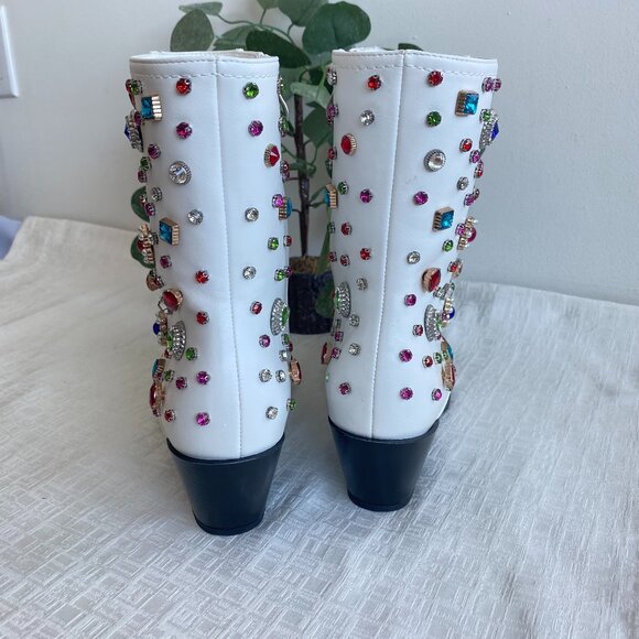 Azalea Wang Rhinestone Embellished Western Boots SZ 10 - Picture 6 of 15